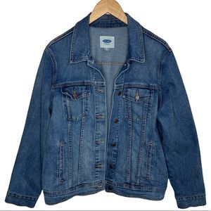 SOLD Old Navy Women's Washed Blue Denim Jean Jacket Size XL Soft Boyfriend Style